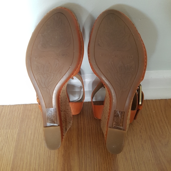 Franco Sarto Wedge Leather Sandal Size 6.5 - Picture 6 of 7